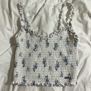 cropped tank from hollister, floral, great condition